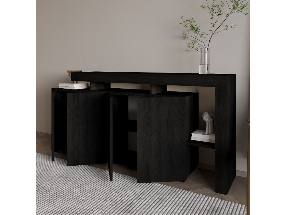 Holzanrichte "Beliz" - 170 x 35 x 80 cm - Holz Schwarz