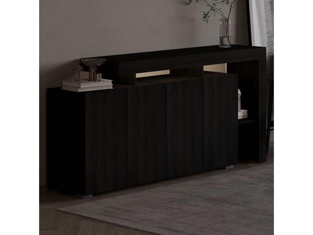 Holzanrichte "Beliz" - 170 x 35 x 80 cm - Holz Schwarz