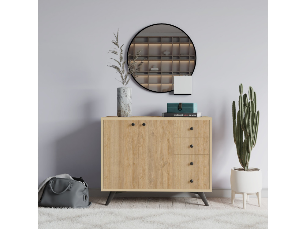 Holzbuffet "Waga" - 100 x 35 x 82 cm - Braun