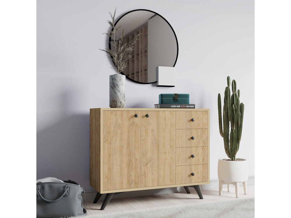 Holzbuffet "Waga" - 100 x 35 x 82 cm - Braun