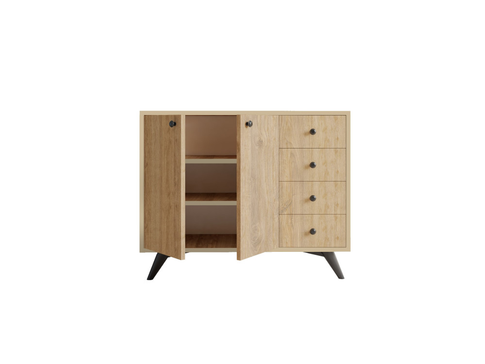 Holzbuffet "Waga" - 100 x 35 x 82 cm - Braun