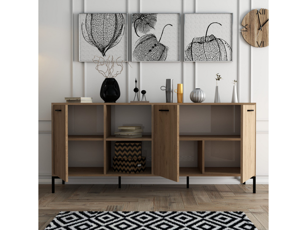Holzanrichte "Aurora" - 180 x 45 x 80 cm - Braun