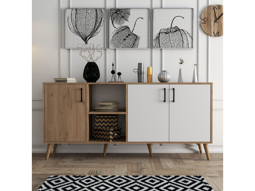 Holzanrichte "Exxen" - 180 x 45 x 80 cm - Weiß