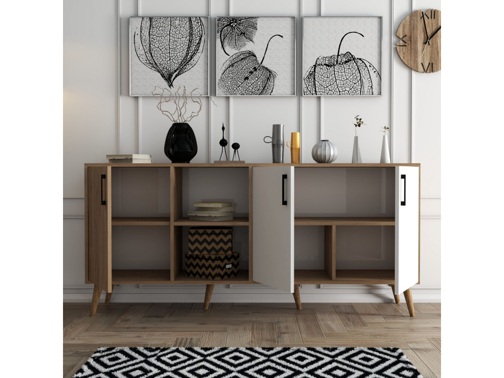 Holzanrichte "Exxen" - 180 x 45 x 80 cm - Weiß