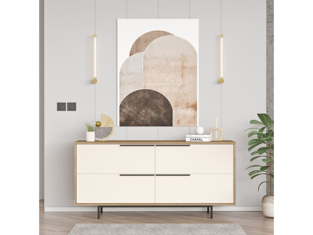 Anrichte aus Holz "ON3-SW" - 160 x 44 x 74 cm - Weiß