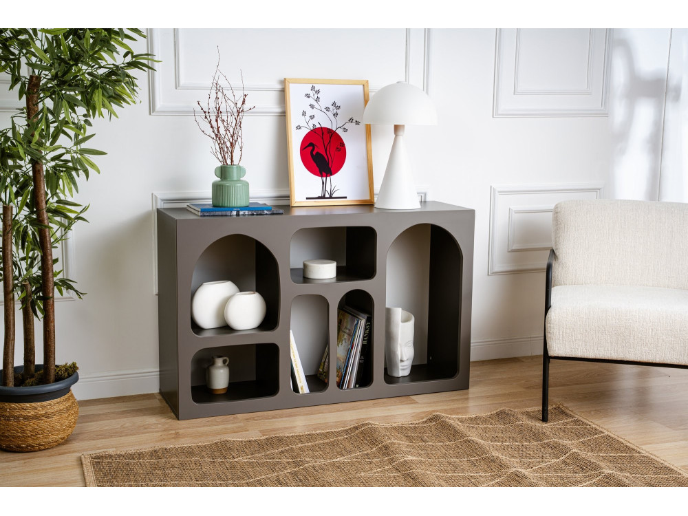 Holzanrichte "Liva 120" - 120 x 37 x 74 cm - Anthrazitgrau