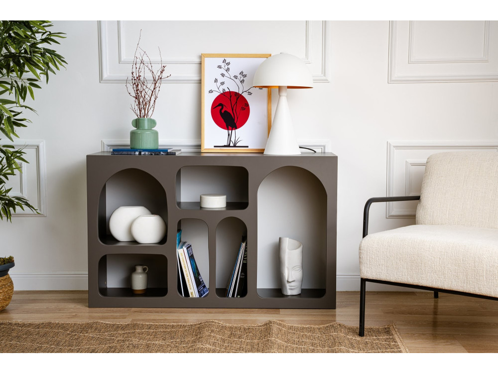 Holzanrichte "Liva 120" - 120 x 37 x 74 cm - Anthrazitgrau