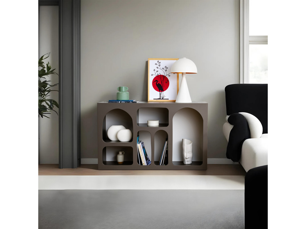 Holzanrichte "Liva 120" - 120 x 37 x 74 cm - Anthrazitgrau