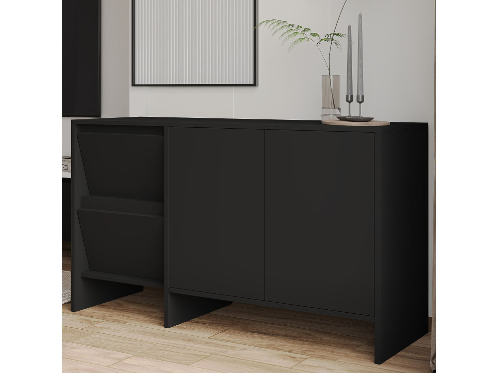 Holzbuffet "Laris 130" - 130 x 44 x 82 cm - Schwarz