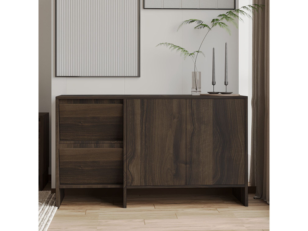 Holzbuffet "Laris 130" - 130 x 44 x 82 cm - Braun