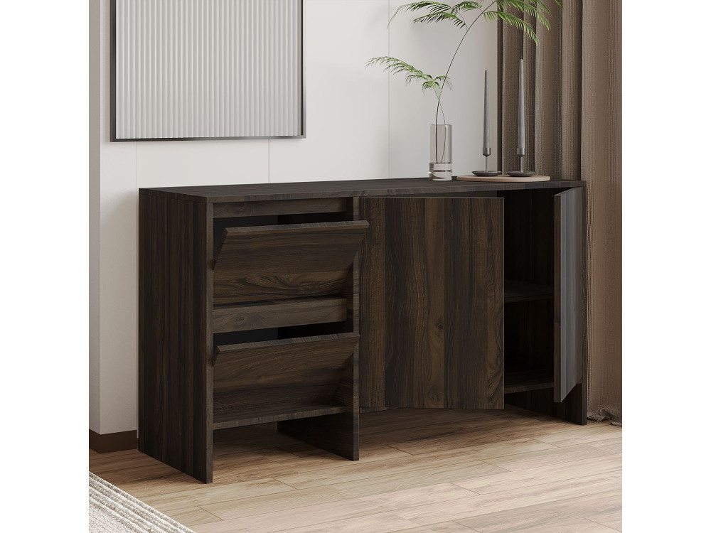 Holzbuffet "Laris 130" - 130 x 44 x 82 cm - Braun