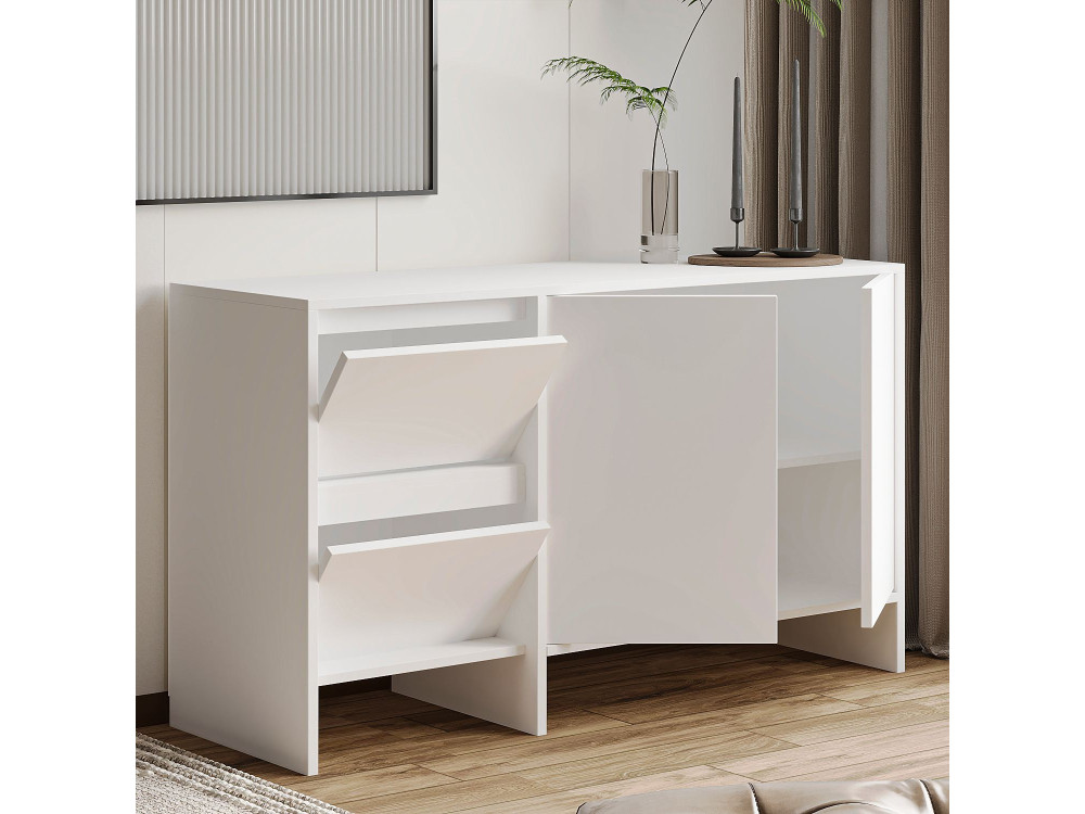 Holzbuffet "Laris 130" - 130 x 44 x 82 cm - Weiß