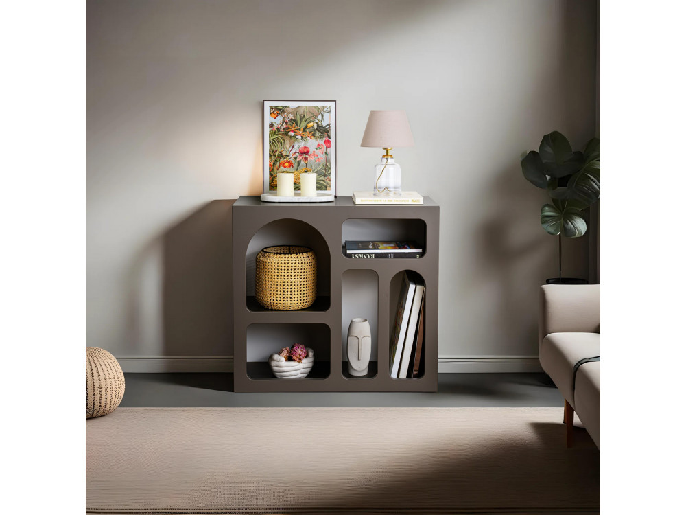 Holzanrichte "Lessa" - 80 x 37 x 74 cm - Anthrazitgrau