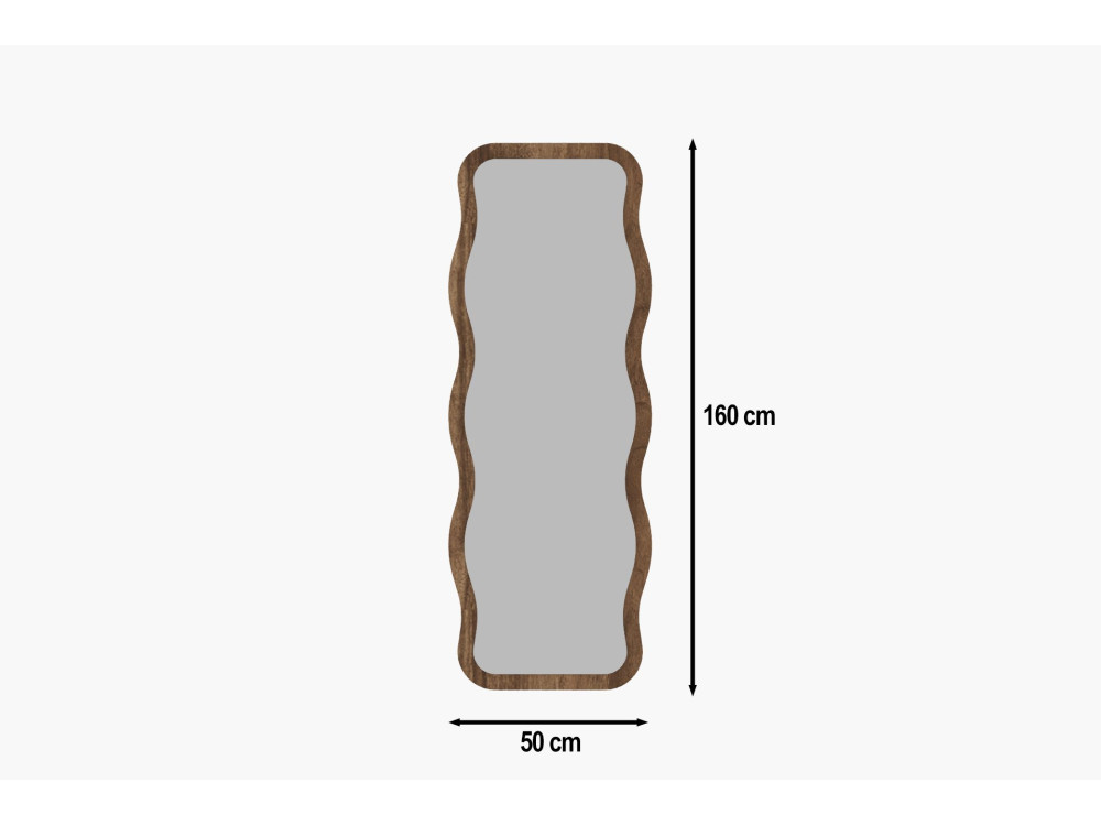Holzspiegel "Aror" - 50 x 160 cm - Braun