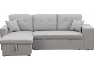 Ecksofa reversibel mit Schlaffunktion "Axel" - 3-Sitzer - Hellgrau