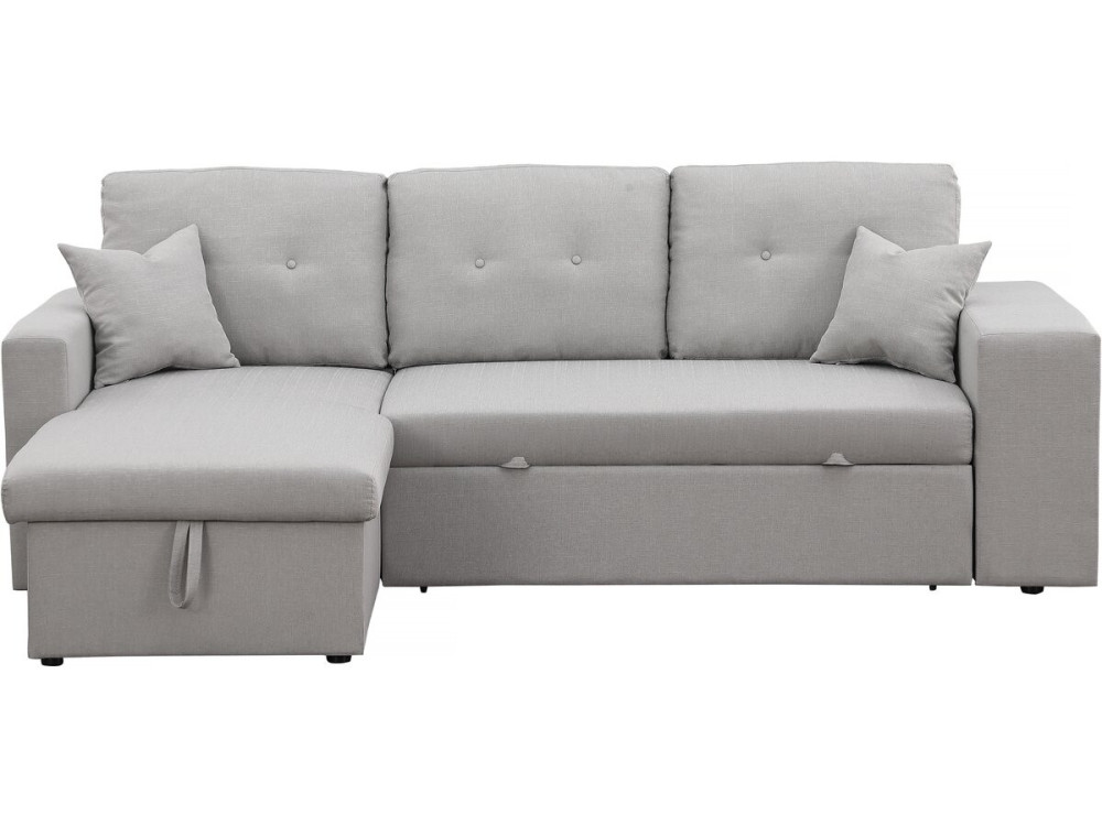 Ecksofa reversibel mit Schlaffunktion "Axel" - 3-Sitzer - Hellgrau