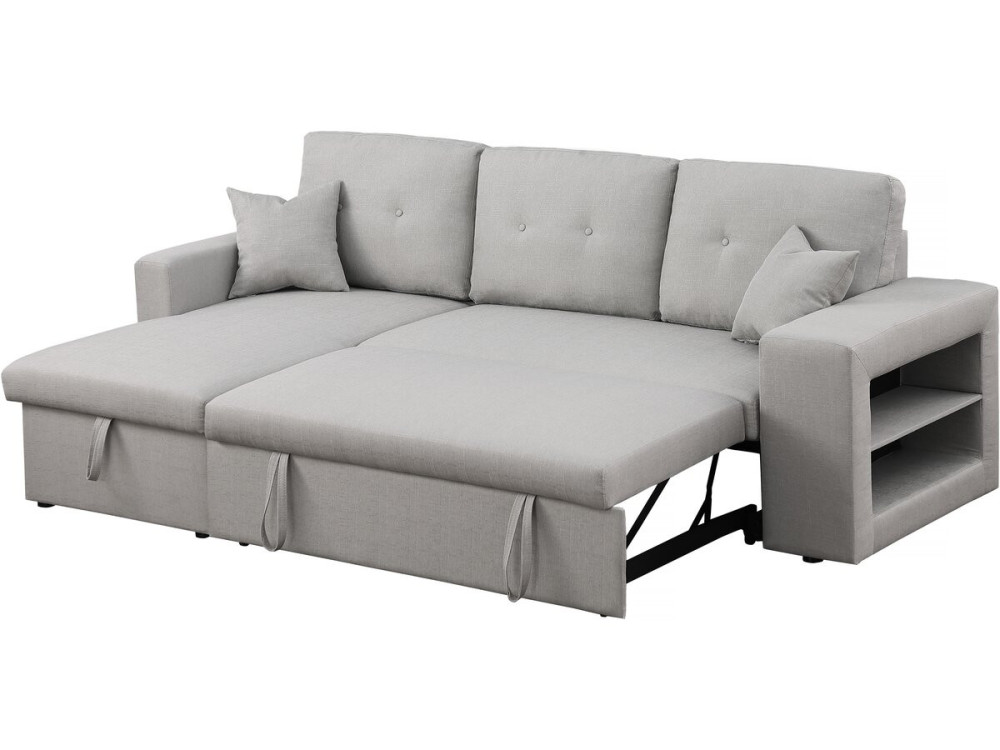 Ecksofa reversibel mit Schlaffunktion "Axel" - 3-Sitzer - Hellgrau