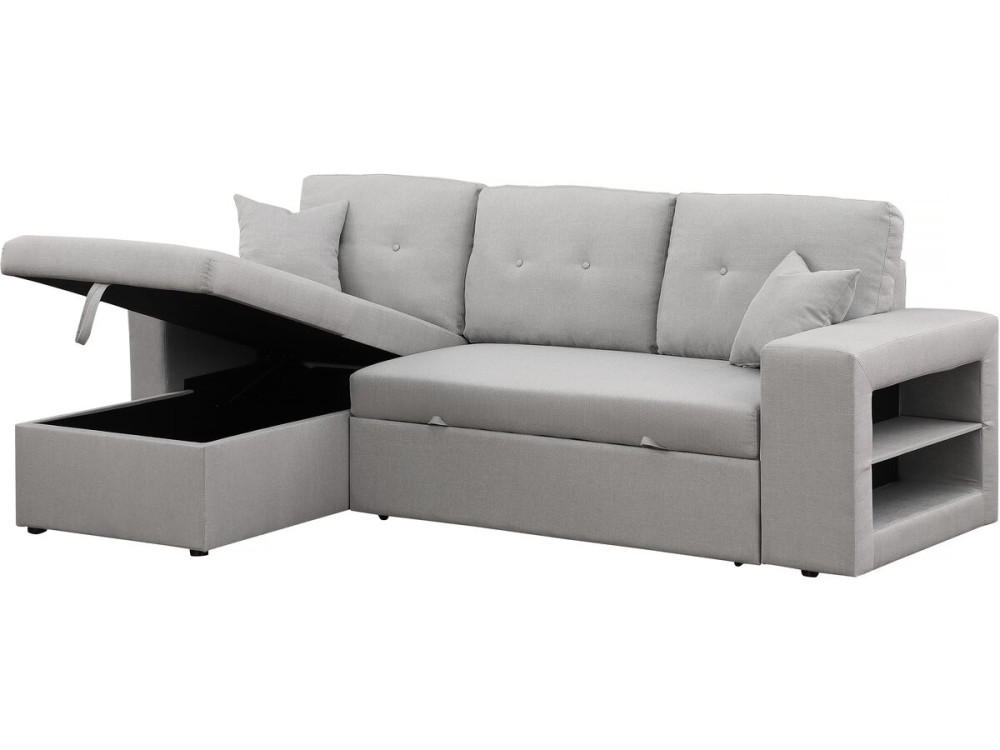 Ecksofa reversibel mit Schlaffunktion "Axel" - 3-Sitzer - Hellgrau