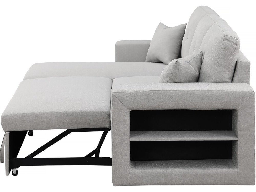 Ecksofa reversibel mit Schlaffunktion "Axel" - 3-Sitzer - Hellgrau