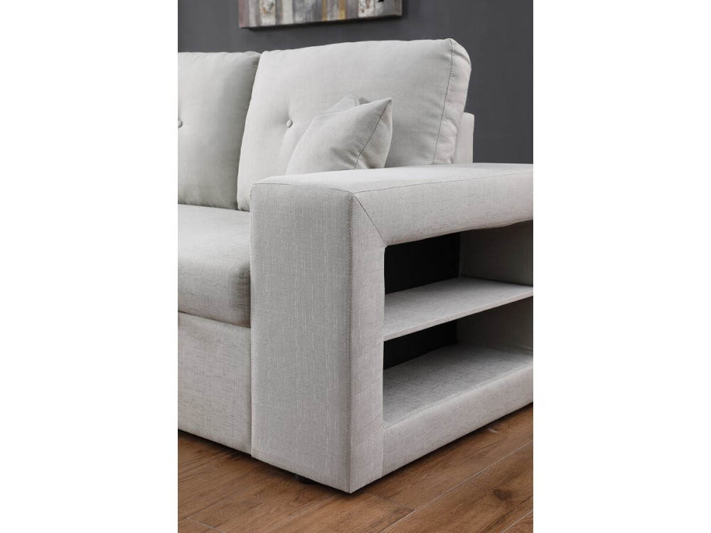 Ecksofa reversibel mit Schlaffunktion "Axel" - 3-Sitzer - Hellgrau