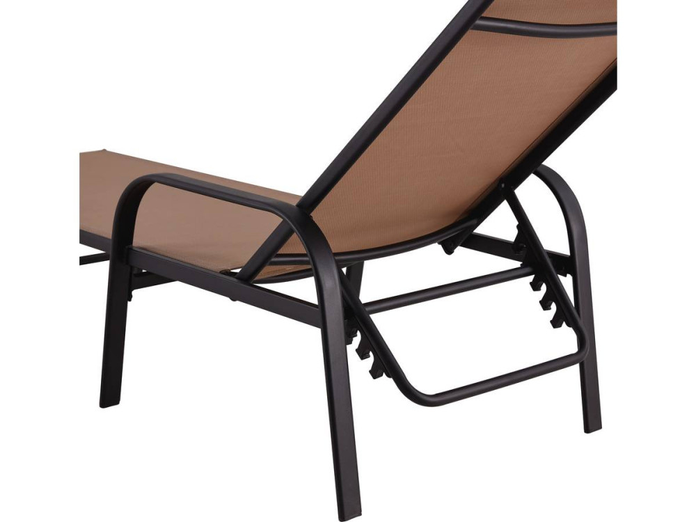 2er-Set Sonnenliegen aus Metall "Farniente - Taupe
