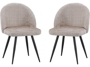 Set mit 2 Stoffstühlen „Samuel“ – 53 x 51 x 82 cm – Beige