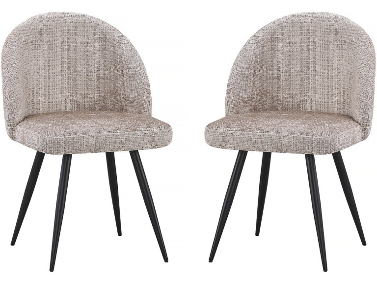 Set mit 2 Stoffstühlen „Samuel“ – 53 x 51 x 82 cm – Beige