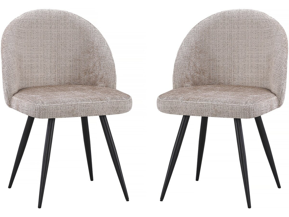 Set mit 2 Stoffstühlen „Samuel“ – 53 x 51 x 82 cm – Beige