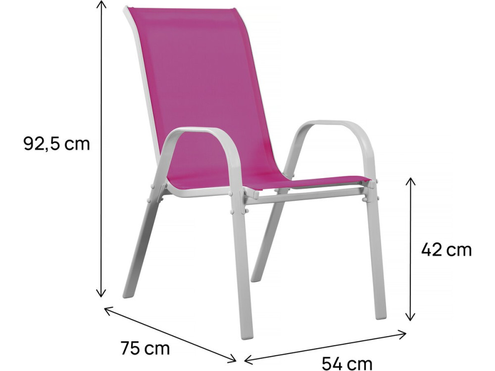Gartenstuhl aus Textilene "Cordoba" - Phoenix - Rose - 2er-Set