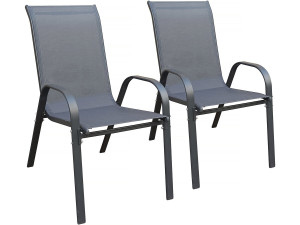 Gartensessel aus Textilene "Cordoba" - Phoenix - 2er-Set - Anthrazit