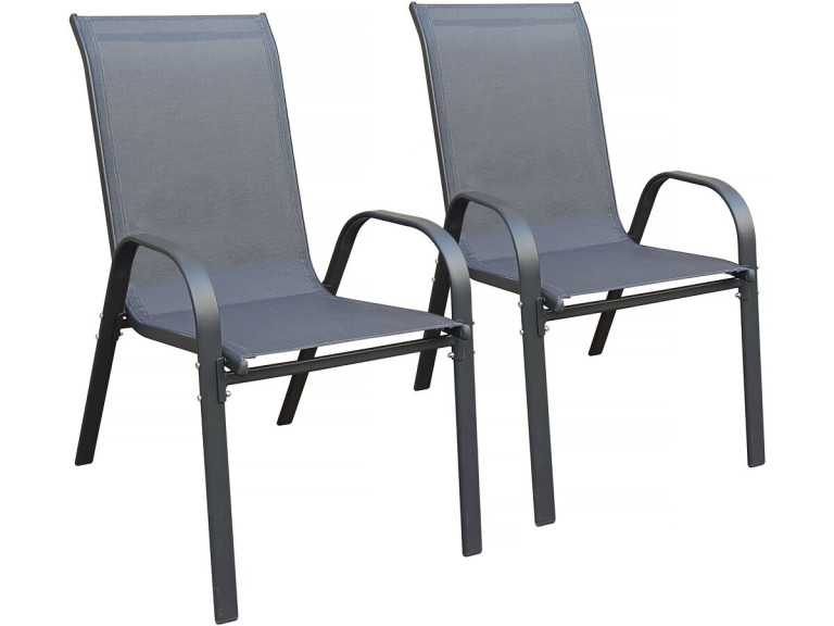 Gartensessel aus Textilene "Cordoba" - Phoenix - 2er-Set - Anthrazit
