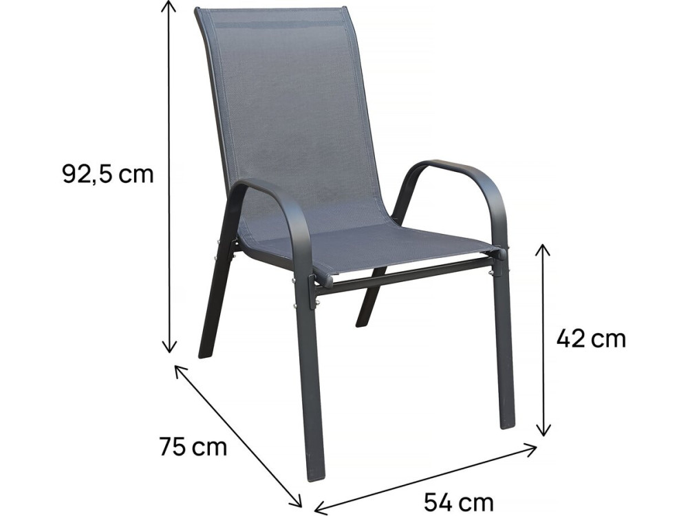 Gartensessel aus Textilene "Cordoba" - Phoenix - 2er-Set - Anthrazit