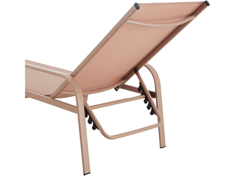 2er-Set Sonnenliegen aus Metall "Farniente - Braun