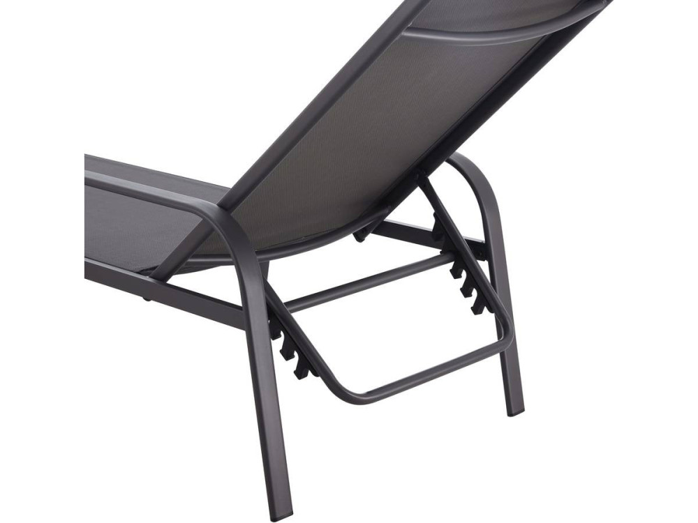 2er-Set Sonnenliegen aus Metall "Farniente- Grau