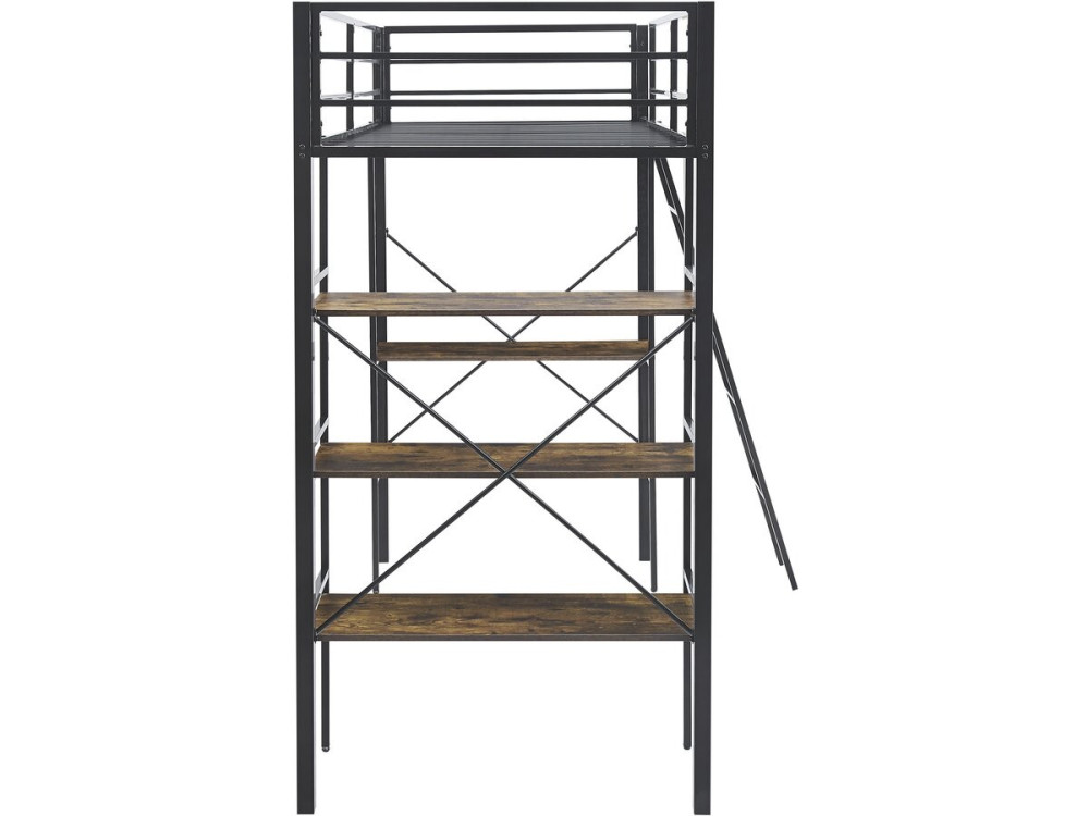 Hochbett mit Schreibtisch aus Metall „Raphaël“ – 190 x 90 cm – Schwarz