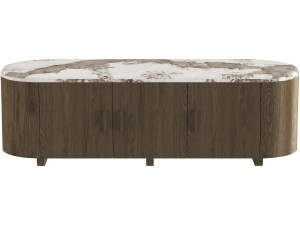 TV-Schrank mit Keramikplatte „Azya“ von Pandora – 160 x 45 x 45 cm – Braun