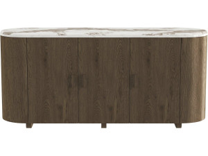 Holzsideboard mit Keramikplatte „Azya“ – 160 x 45 x 75 cm – Braun