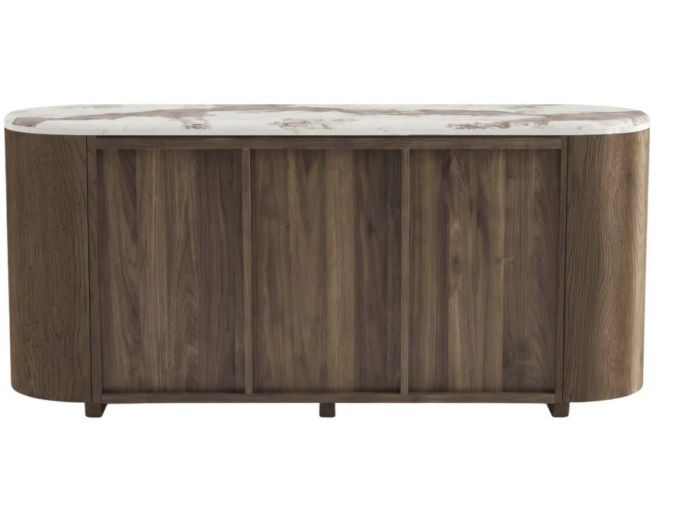 Holzsideboard mit Keramikplatte „Azya“ – 160 x 45 x 75 cm – Braun