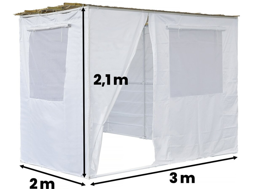 Sukkah-Set NINA anpassbar - 3 x 2 - 1 Bambusrolle und 3 Holzpfosten