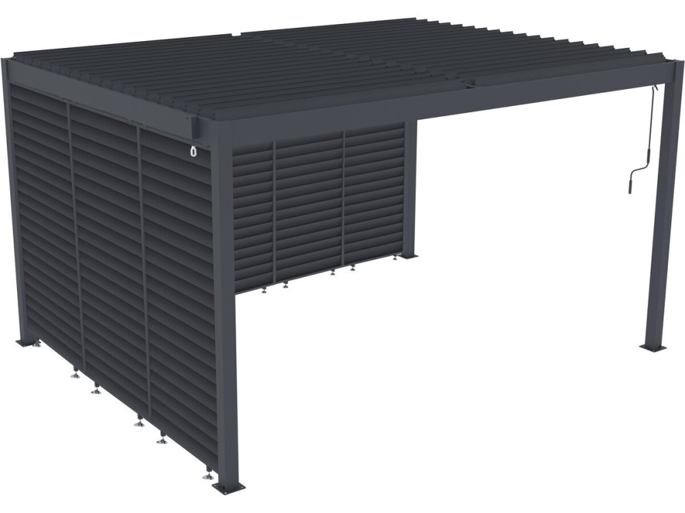 Bioklimatische Pergola mit 7 Aluminium-Lamellen „Windsor“ – 3 x 4 m – Grau