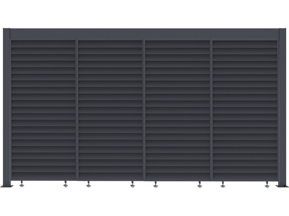Bioklimatische Pergola mit 7 Aluminium-Lamellen „Windsor“ – 3 x 4 m – Grau