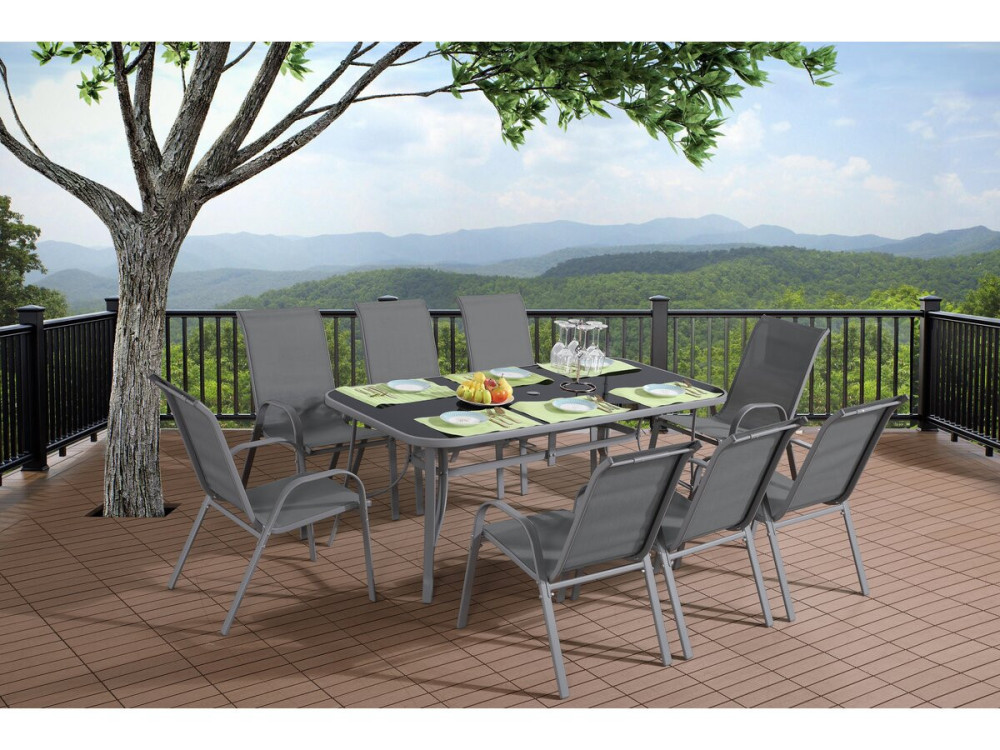 Gartentisch "Cordoba" - Phoenix - 8 Personen - Silberfarben