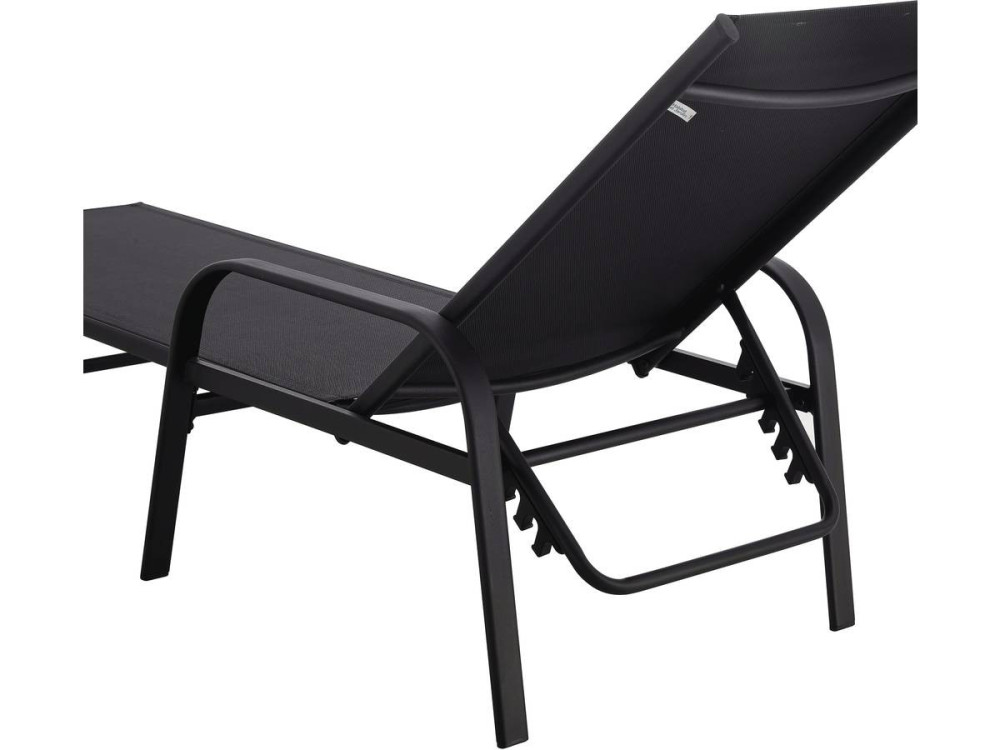 2er-Set Sonnenliegen aus Metall "Farniente - Schwarz