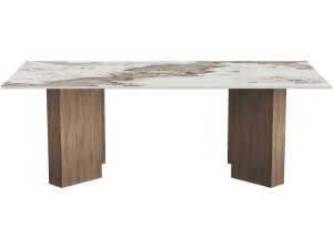 Holz-Couchtisch mit Keramikplatte „Elma“ – 120 x 60 x 40 cm – Braun
