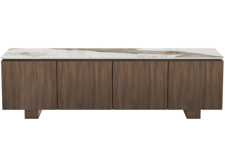 TV-Möbel aus Holz mit Keramikplatte „Elma“ – 160 x 45 x 45 cm – Braun