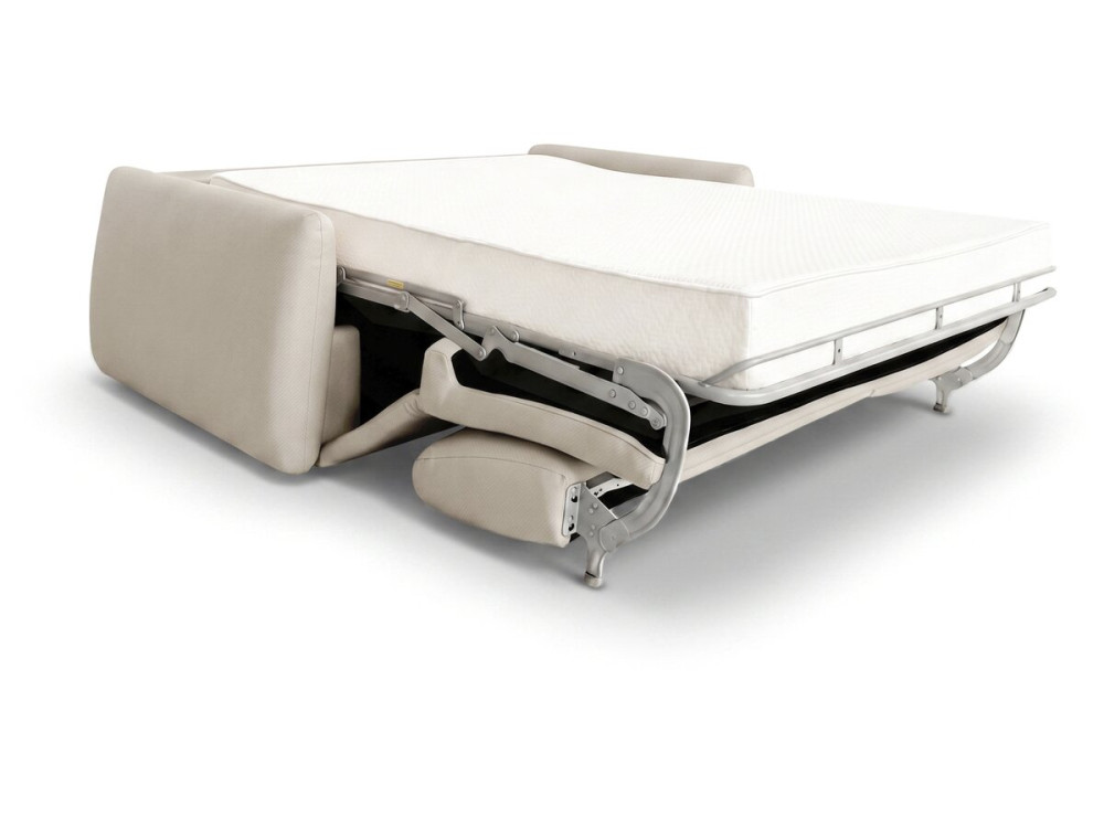 Canapé lit convertible express "Aurelie" - Matelas 18 cm - Couchage 140 cm - 3 places - Beige