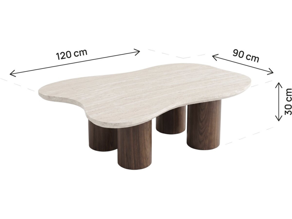 Design-Couchtisch aus Holz „Lya“ – 120 cm – Braun