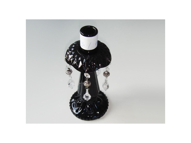 Dekoratives Element - Porzellan Kerzenhalter 2er Set - Farbe Schwarz