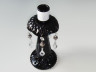 Dekoratives Element - Porzellan Kerzenhalter 2er Set - Farbe Schwarz