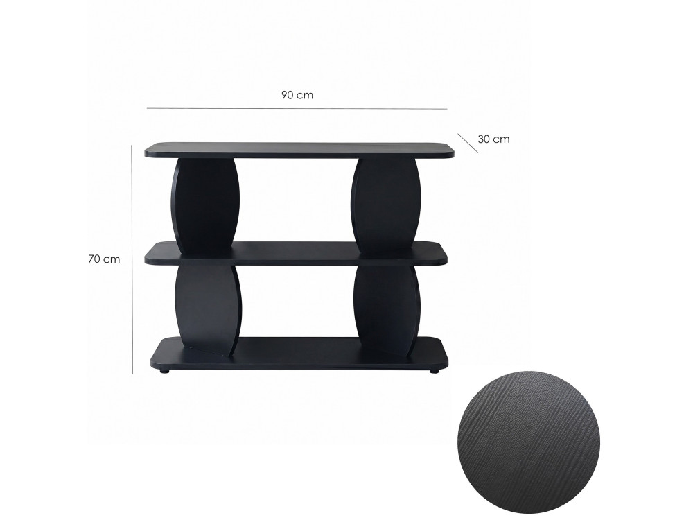 Beistelltisch aus Holz „Armonia“ – 90 x 30 x 70 cm – Schwarz